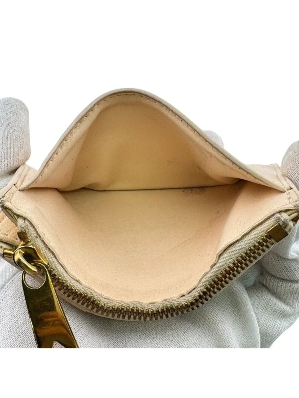 Bottega Veneta Maxi Intrecciato Leather Coin Purse Beige